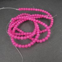 4mm Round Candy Pink Jade Beads 32" strand