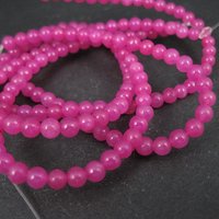 4mm Round Candy Pink Jade Beads 32" strand