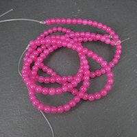 4mm Round Candy Pink Jade Beads 32" strand