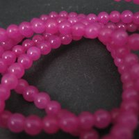 4mm Round Candy Pink Jade Beads 32" strand