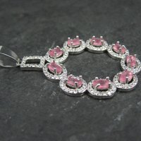 Estate Sterling Pink Cubic Zirconia Pendant