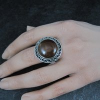 Large Vintage Rutilated Quartz Ring Sterling Size 8