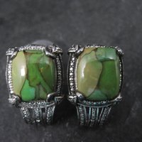 Green Mohave Turquoise Earrings Stainless Steel