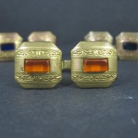 Set of 3 Sets Vintage Art Deco Cufflinks