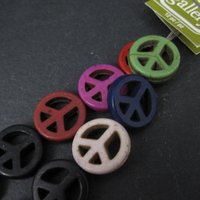 15mm Peace Sign Beads Reconstituted Turquoise Bead Gallery