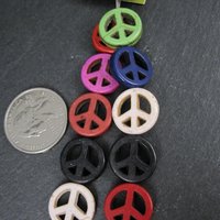 15mm Peace Sign Beads Reconstituted Turquoise Bead Gallery