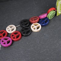 15mm Peace Sign Beads Reconstituted Turquoise Bead Gallery