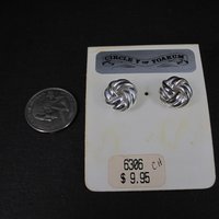 Western Knot Earrings Silver Plated Circle Y of Yokum