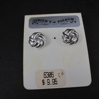 Western Knot Earrings Silver Plated Circle Y of Yokum