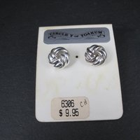 Western Knot Earrings Silver Plated Circle Y of Yokum
