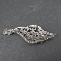 Estate Sterling Champagne Orange and Pink Cz Pendant