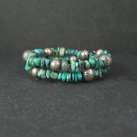 Natural Turquoise Coil Wrap Bracelet Relios