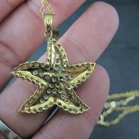 Vermeil Sterling Starfish Pendant Necklace