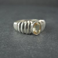 Sterling Silver Citrine Ring Size 7