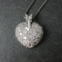 Sterling Silver Arrow Heart Pendant Necklace
