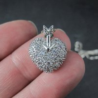 Sterling Silver Arrow Heart Pendant Necklace