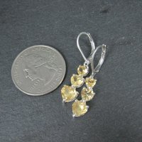 Sterling Silver Citrine Heart Earrings Lever Back by Chuck Clemency Estate Jewelry