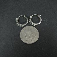 Sterling Silver Color Change Blue Green Sapphire Latch Hoop Earrings