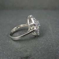 Purple Cubic Zirconia Flower Ring Size 6 Sterling Silver