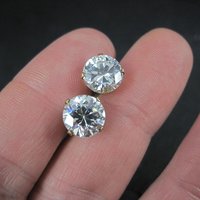 Vintage 8mm Cz Stud Earrings 14K Gold Filled New Old Stock