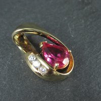 Vermeil Sterling Synthetic Ruby Pendant