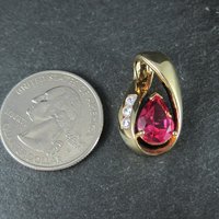 Vermeil Sterling Synthetic Ruby Pendant