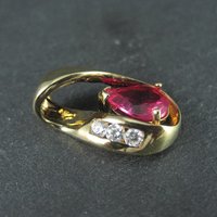 Vermeil Sterling Synthetic Ruby Pendant