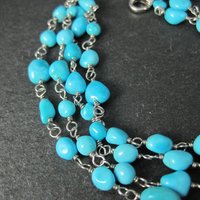 Sterling Silver 4 Strand Turquoise Bracelet