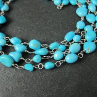 Sterling Silver 4 Strand Turquoise Bracelet