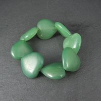Lot of 8 Jadeite Jade Heart Beads 24mm