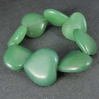Lot of 8 Jadeite Jade Heart Beads 24mm