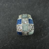 Sterling Silver Blue Enamel Diamonique Slider Pendant Ross Simons