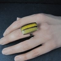Large Vintage Sterling Tigers Eye Ring Size 7.5