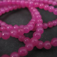 4mm Round Candy Pink Jade Beads 32" strand