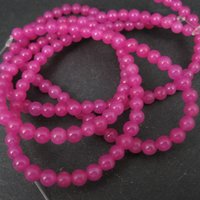 4mm Round Candy Pink Jade Beads 32" strand