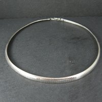 Sterling Silver 6mm Omega Chain Necklace 16" Vintage Italian