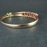 Rare Ross Simons Vermeil Sterling Pink Sapphire Bangle Bracelet