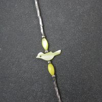 Estate Southwestern Sterling Bird Fetish Liquid Silver Necklace 30 Inches