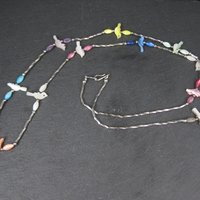 Estate Southwestern Sterling Bird Fetish Liquid Silver Necklace 30 Inches