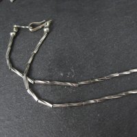 Estate Southwestern Sterling Bird Fetish Liquid Silver Necklace 30 Inches