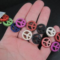 15mm Peace Sign Beads Reconstituted Turquoise Bead Gallery
