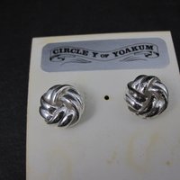 Western Knot Earrings Silver Plated Circle Y of Yokum