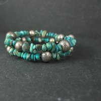 Natural Turquoise Coil Wrap Bracelet Relios