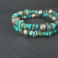 Natural Turquoise Coil Wrap Bracelet Relios