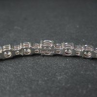 Sterling Silver Cubic Zirconia Bangle Bracelet 7 Inches