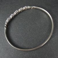 Sterling Silver Cubic Zirconia Bangle Bracelet 7 Inches