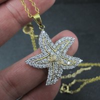 Vermeil Sterling Starfish Pendant Necklace