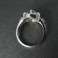 Estate Sterling Silver Mystic Topaz Cz Ring Size 7