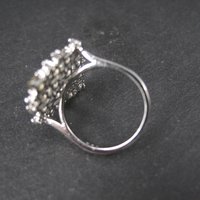 Estate Sterling Silver Smoky Cz Cocktail Ring Size 6
