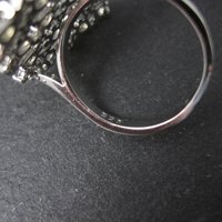 Estate Sterling Silver Smoky Cz Cocktail Ring Size 6